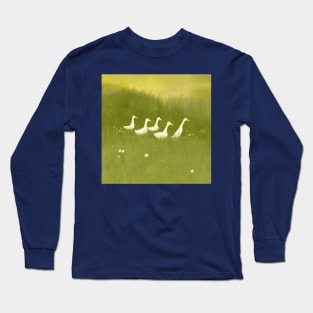 Geese in a Meadow Long Sleeve T-Shirt